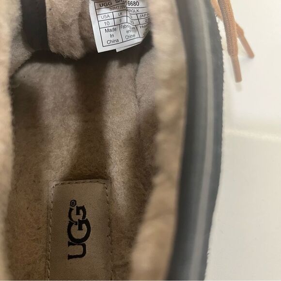 UGG Men's Black Suede Boots with Tan Laces NWOT - Picture 7 of 8